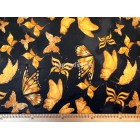 Mustriline soft trikotaaž - kuldsed ja kollased liblikad